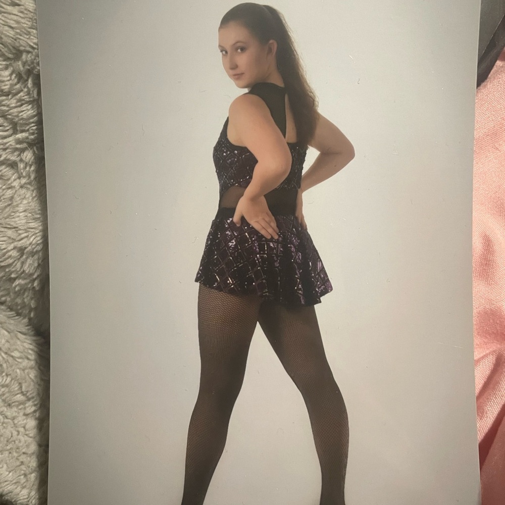 Purple and Black Weissman Two piece jazz/tap costume adult large